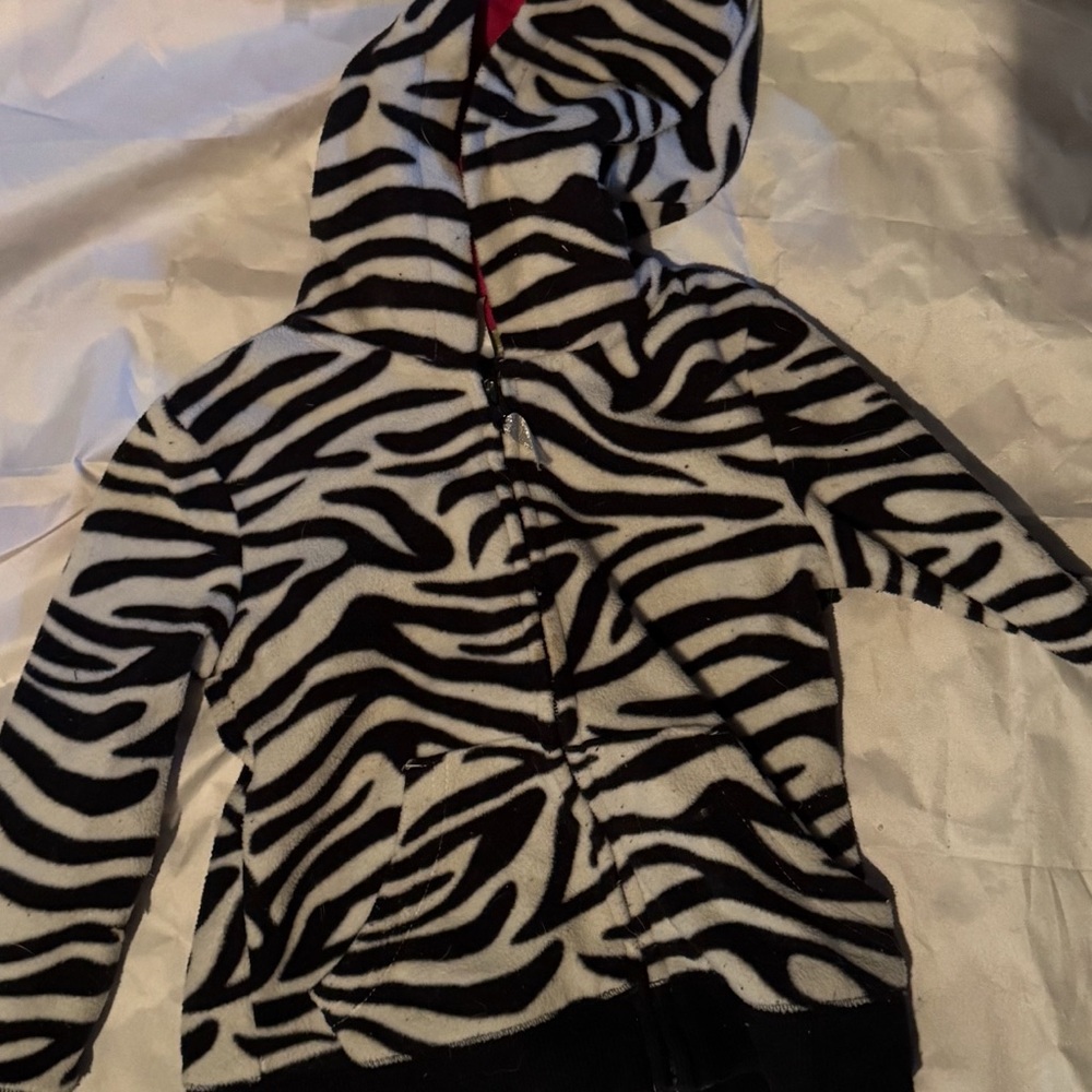 Zebra Print Hooded Jacket